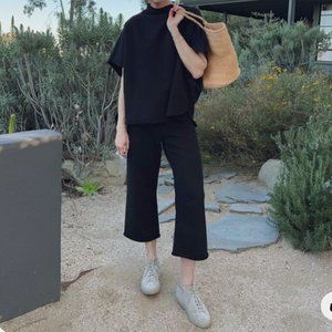 Frank & Eileen CATHERINE Triple Fleece Wide Leg Crop Sweatpants Size: S